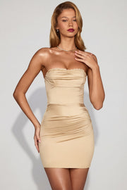 Oh Polly Yesenia 13155C mini robe champagne satin corset