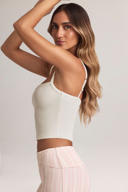 Oh Polly Lai caraco col carré blanc en modal stretch