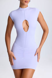 Oh Polly Morgana mini jupe lilas ruchée bodycon