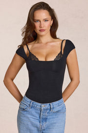 Oh Polly Bodysuits Body Modal Noir Dentelle Arlen