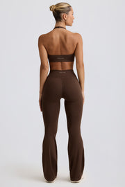 Oh Polly Bo+Tee pantalon flare pecan marl jersey