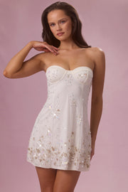 Oh Polly Rosalie 15763 mini robe bustier perle fleurs