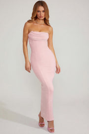 Oh Polly Embellished Palermo robe bandeau rose perles