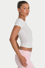 Oh Polly ButterCloud T-Shirt t-shirt Coconut coupe moulante