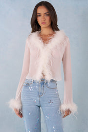 Oh Polly Elisia top plumes ivoire chiffon