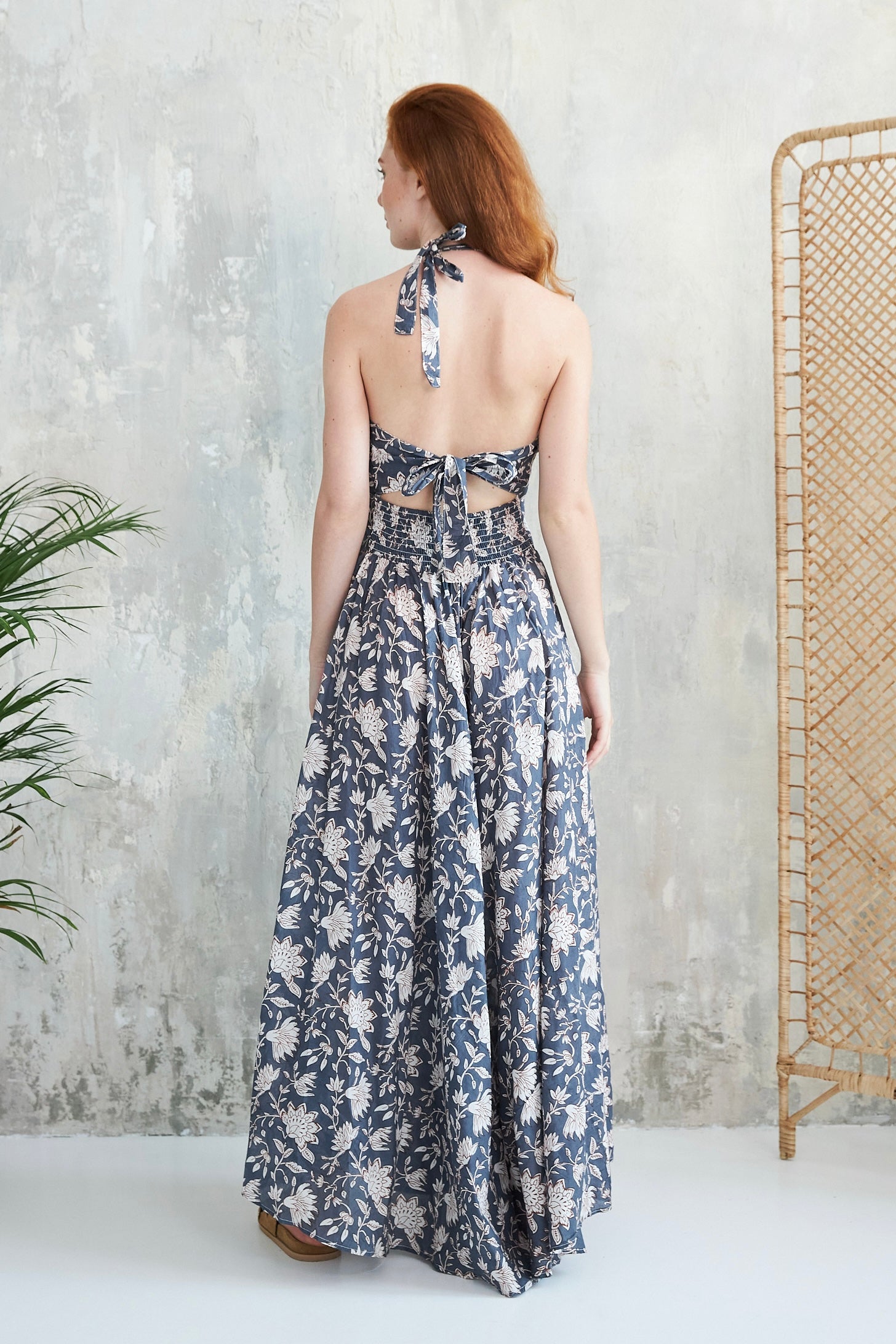 Chicosoleil Maeva robe longue bleu Summer Batik coton