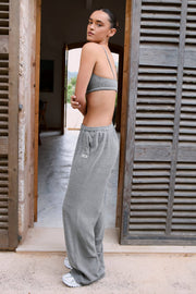 Oh Polly Trousers BT2292 jogging gris foncé coton large
