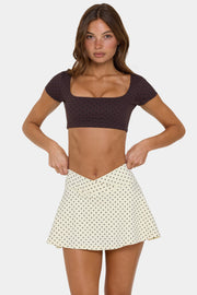 Bo+Tee Soft Active crop top marron Choc Chip manches