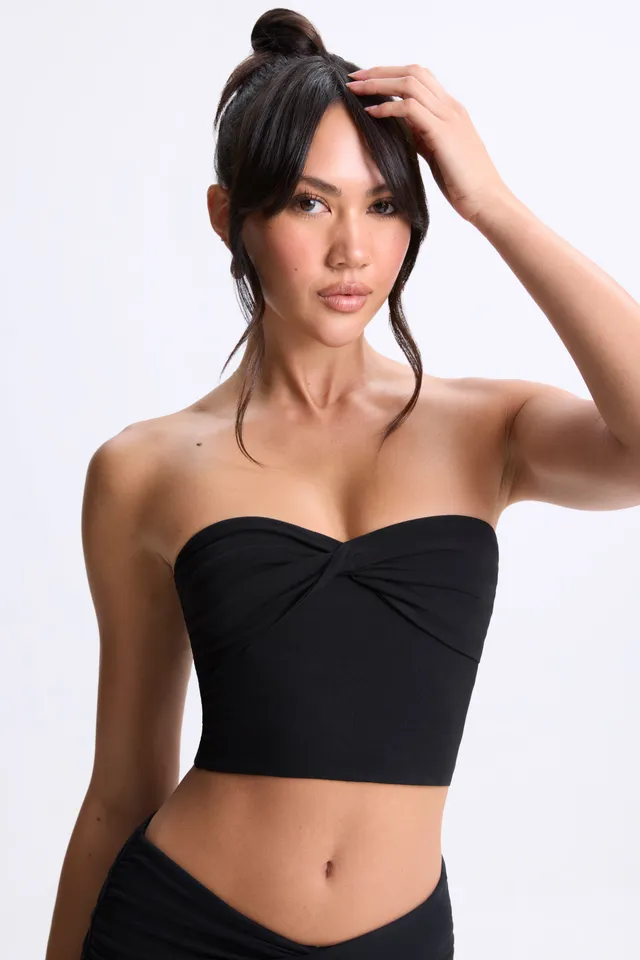 Oh Polly Edie haut bandeau twist noir modal