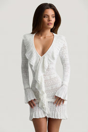 Oh Polly Dresses Jolessa mini robe coconut pointelle volants