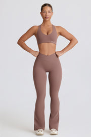 Oh Polly Bo+Tee Soft Active V-Waist Legging évasé mocha