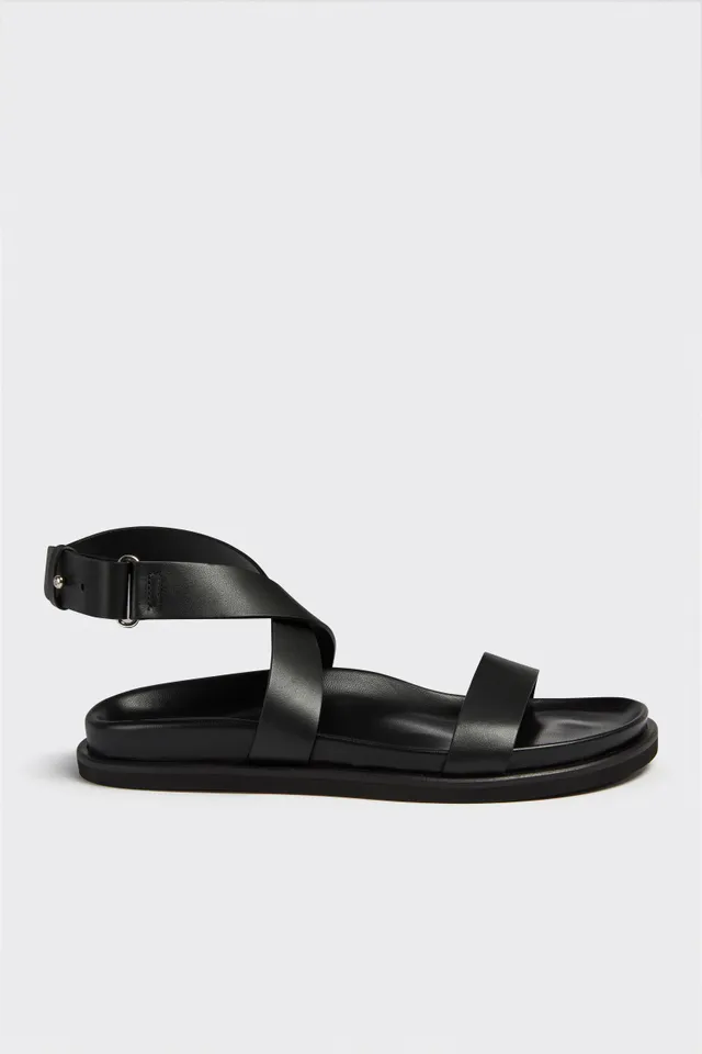 Liviana Conti Malika sandales plates noires cuir