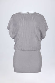 Oh Polly Amanita mini robe dos nu argent chauve-souris