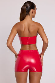 Oh Polly Shorts mini-short vinyle rouge Fire Red taille V