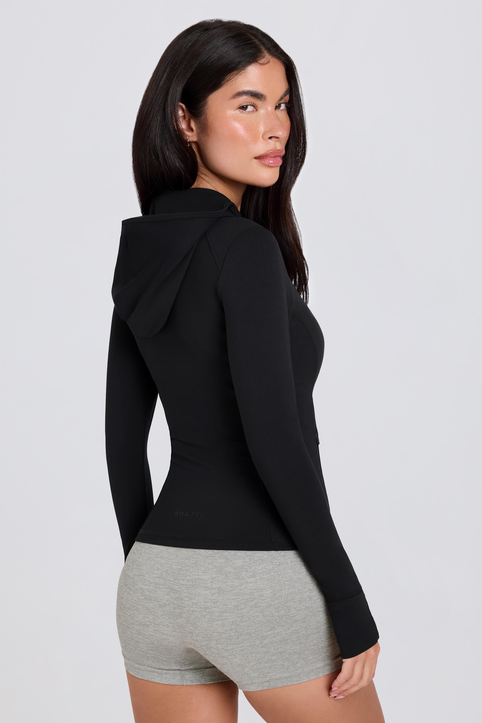 Bo+Tee BT1029 veste sport capuche noir sculptante