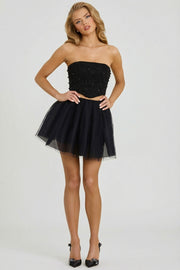Oh Polly Skirts Mini Jupe Tulle Noir Organza 82 cm