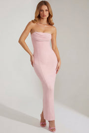 Oh Polly Embellished Palermo robe bandeau rose perles