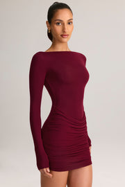Oh Polly Eska 15460 robe bodycon bordeaux modal mini