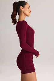 Oh Polly Eska 15460 robe bodycon bordeaux modal mini