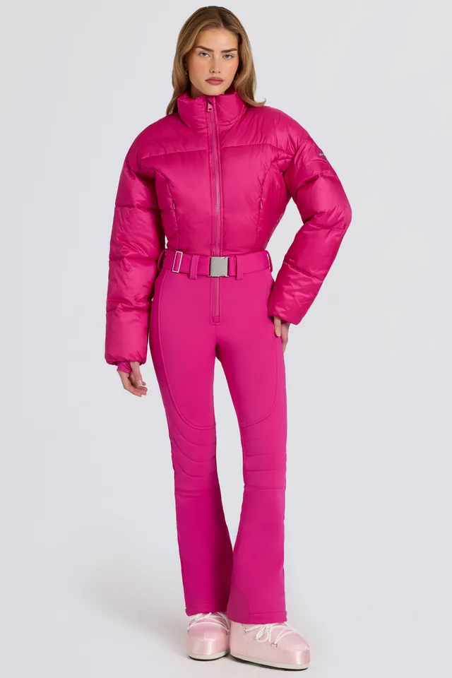 Oh Polly BT2395 combinaison ski magenta rose matelassée