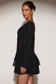 Oh Polly Reinara 15621 mini robe corset noire strass