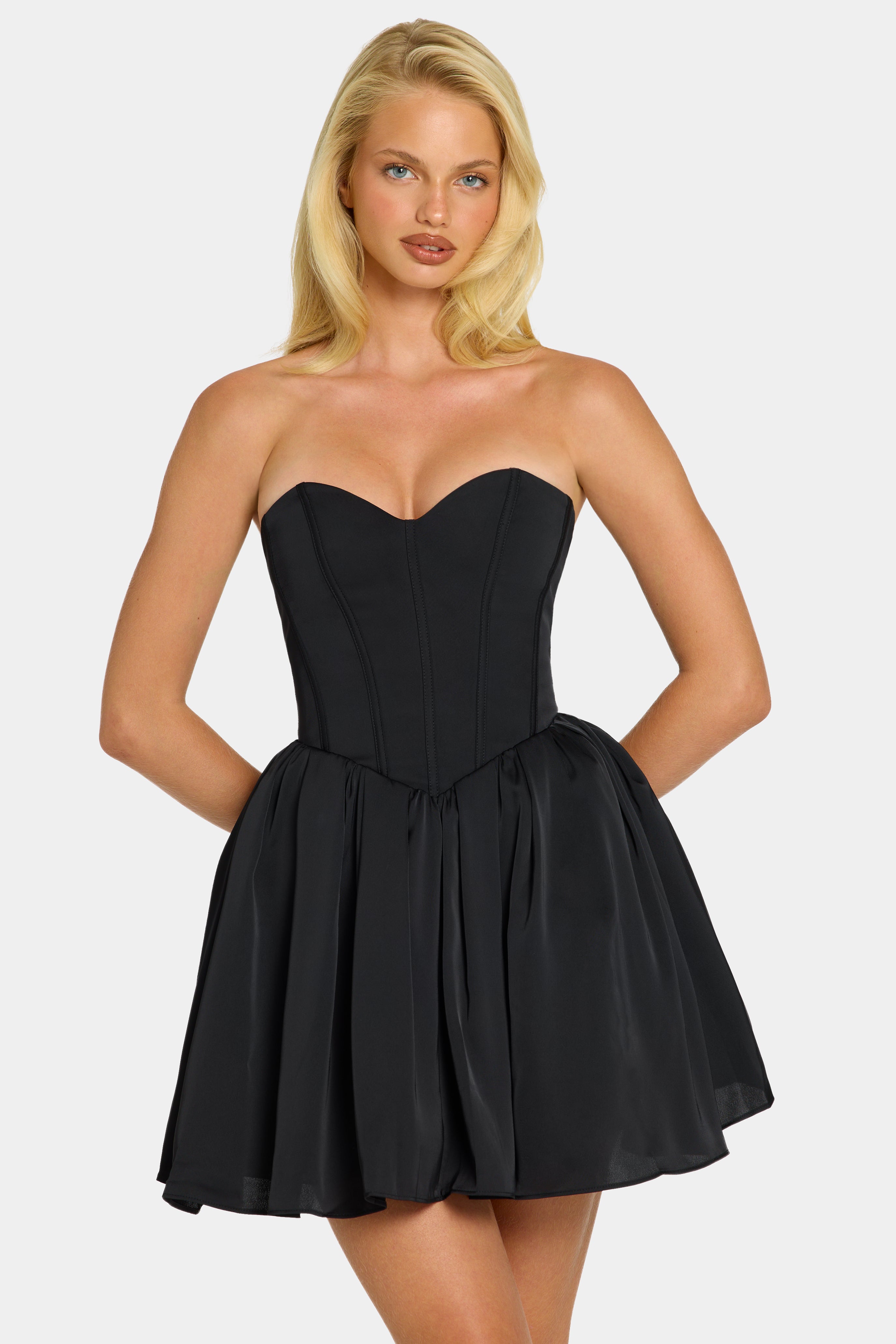Oh Polly Emeline 7790 robe mini corset tulle noir