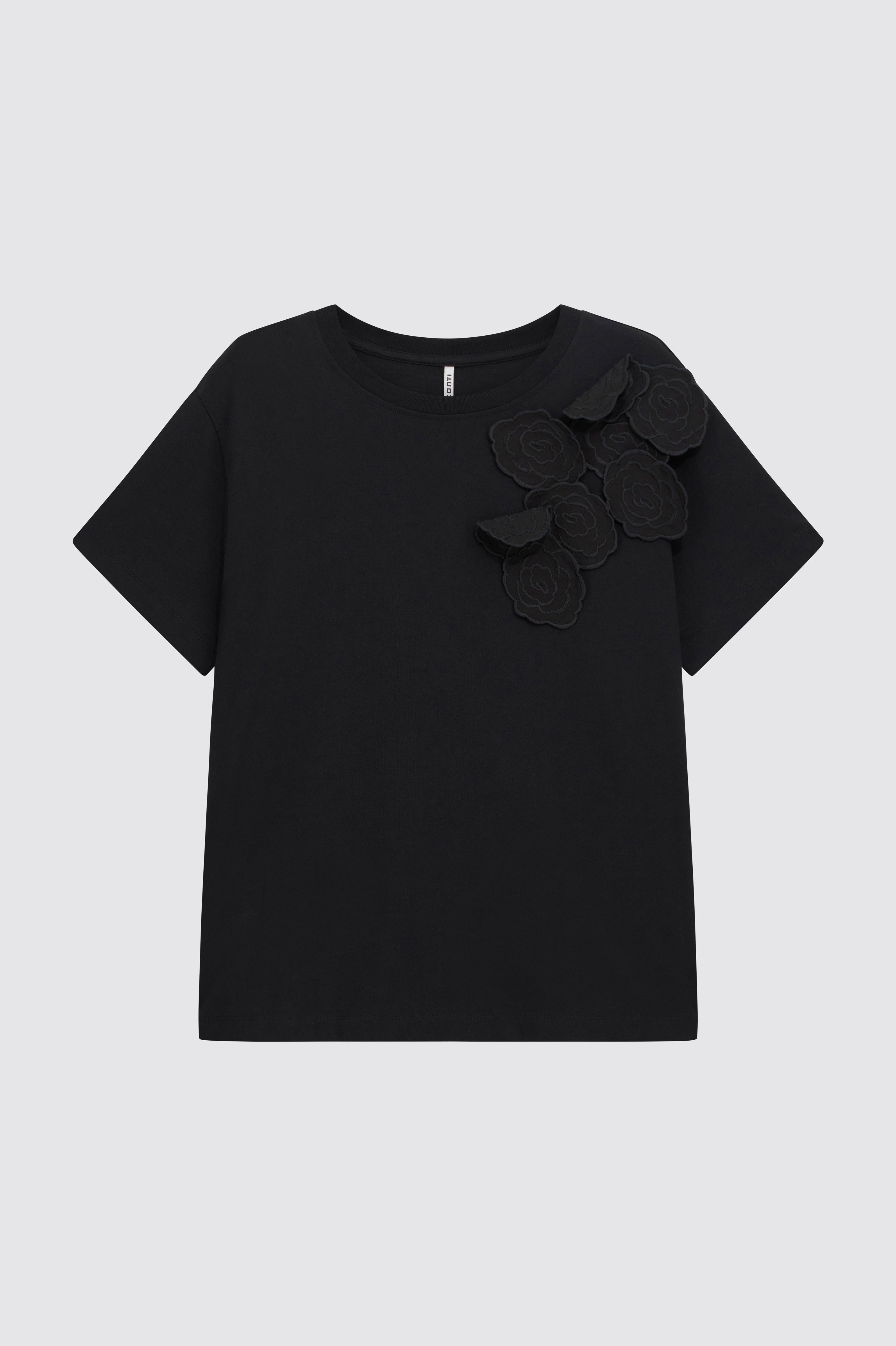 Liviana Conti Chad t-shirt coton noir brodé