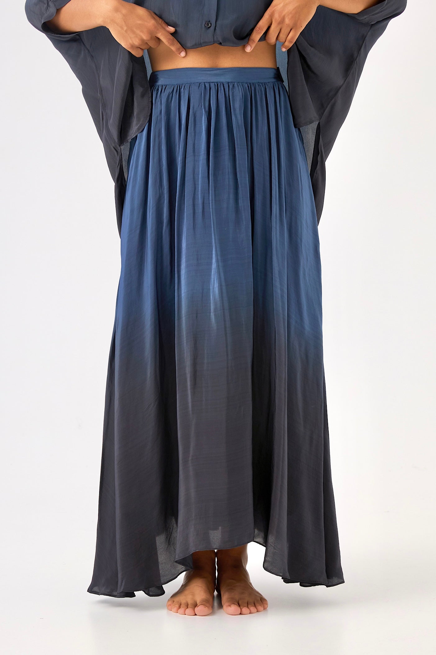 Chicosoleil Pixie jupe longue tie dye bleu viscose