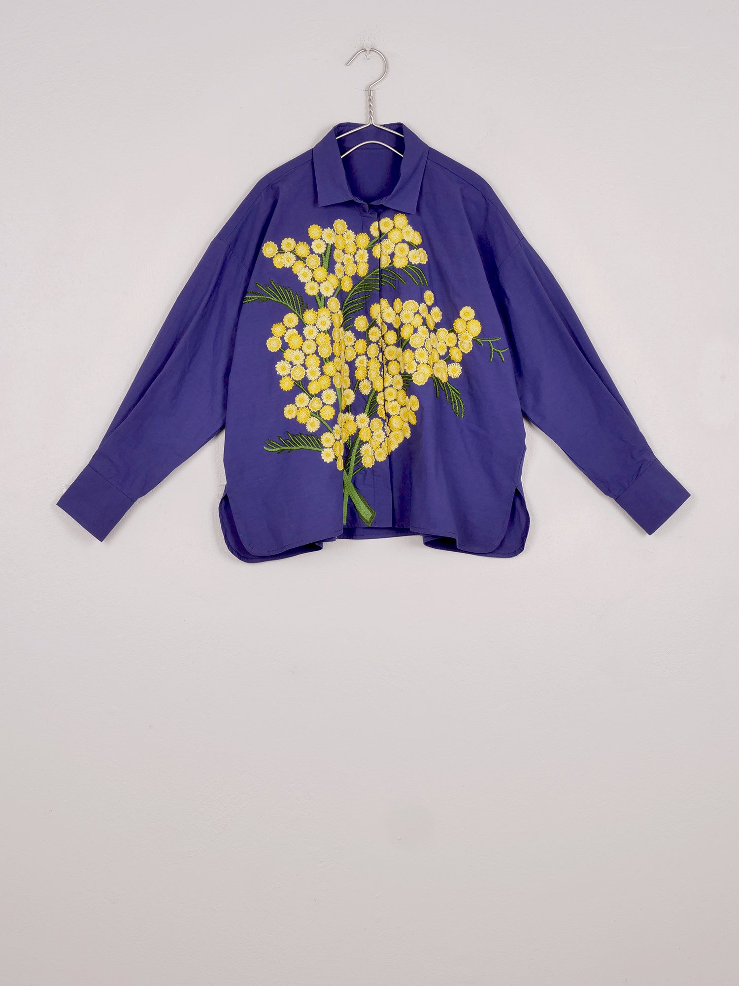 MII Carte Postale chemise Greta Provence popeline mimosa brodé