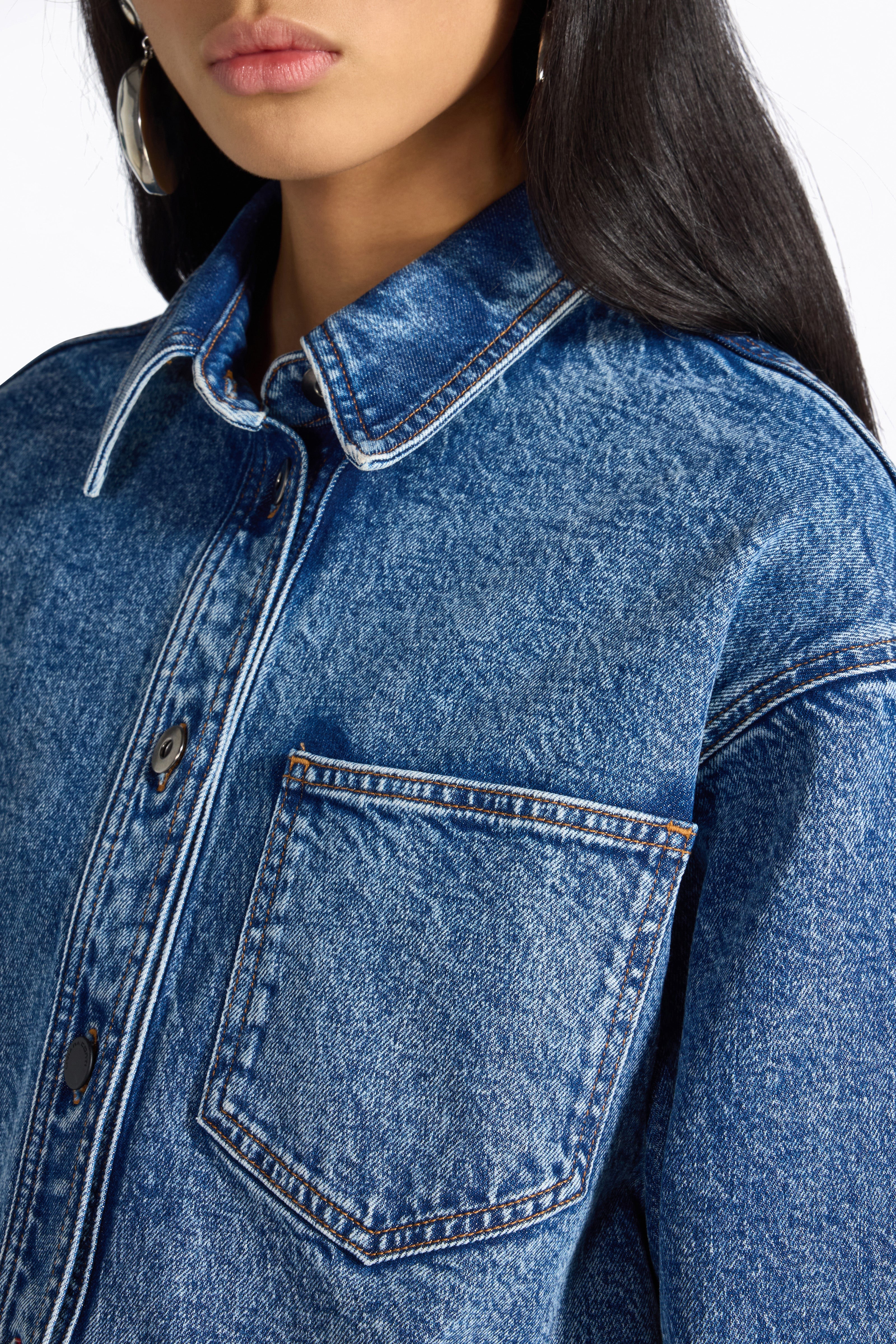 Liviana Conti Cameron veste chemise denim bleu XS-XL