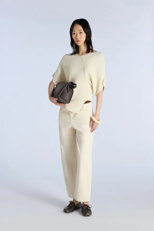 Liviana Conti Keira pull patchwork côtelé coloris Corno