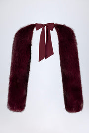 Oh Polly Noemi manches fausse fourrure bordeaux satin