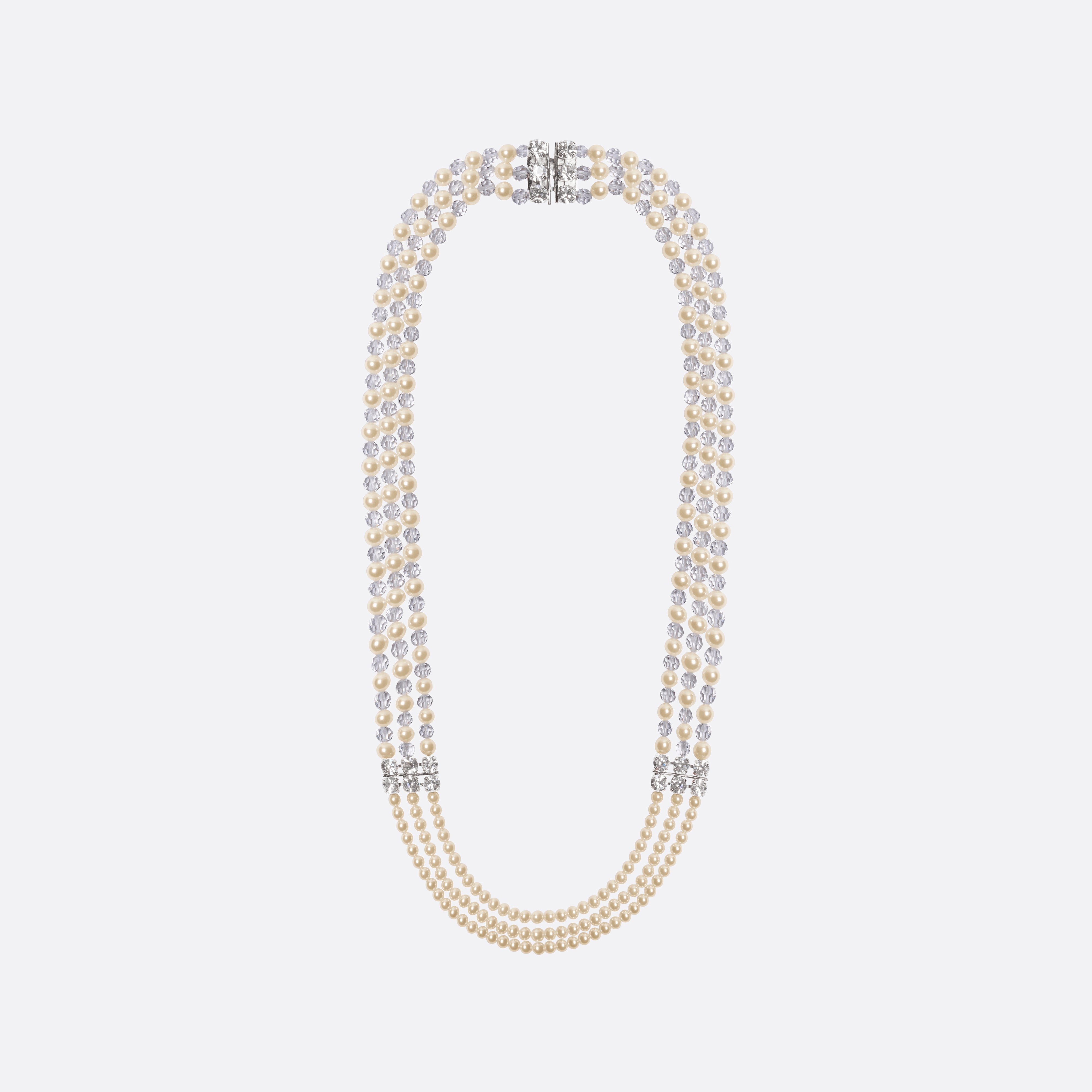 Alessandra Rich Multi-Strand Pearl collier perles cristal OS