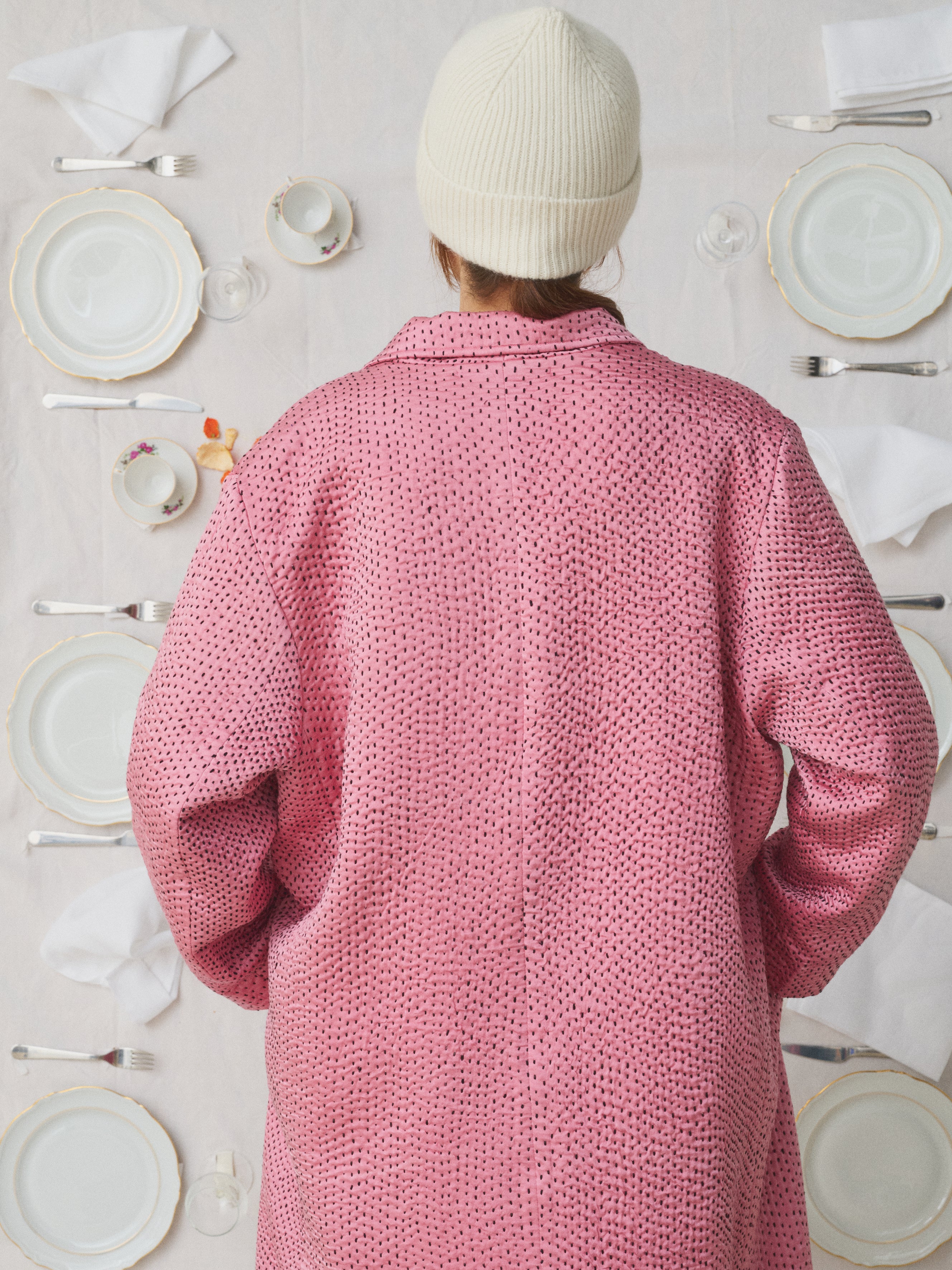 Mii à table Manteau Doniv Les Unis manteau soie matelassé