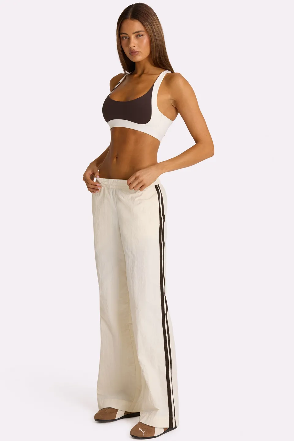 Oh Polly pantalon jogging tissé coconut taille basse