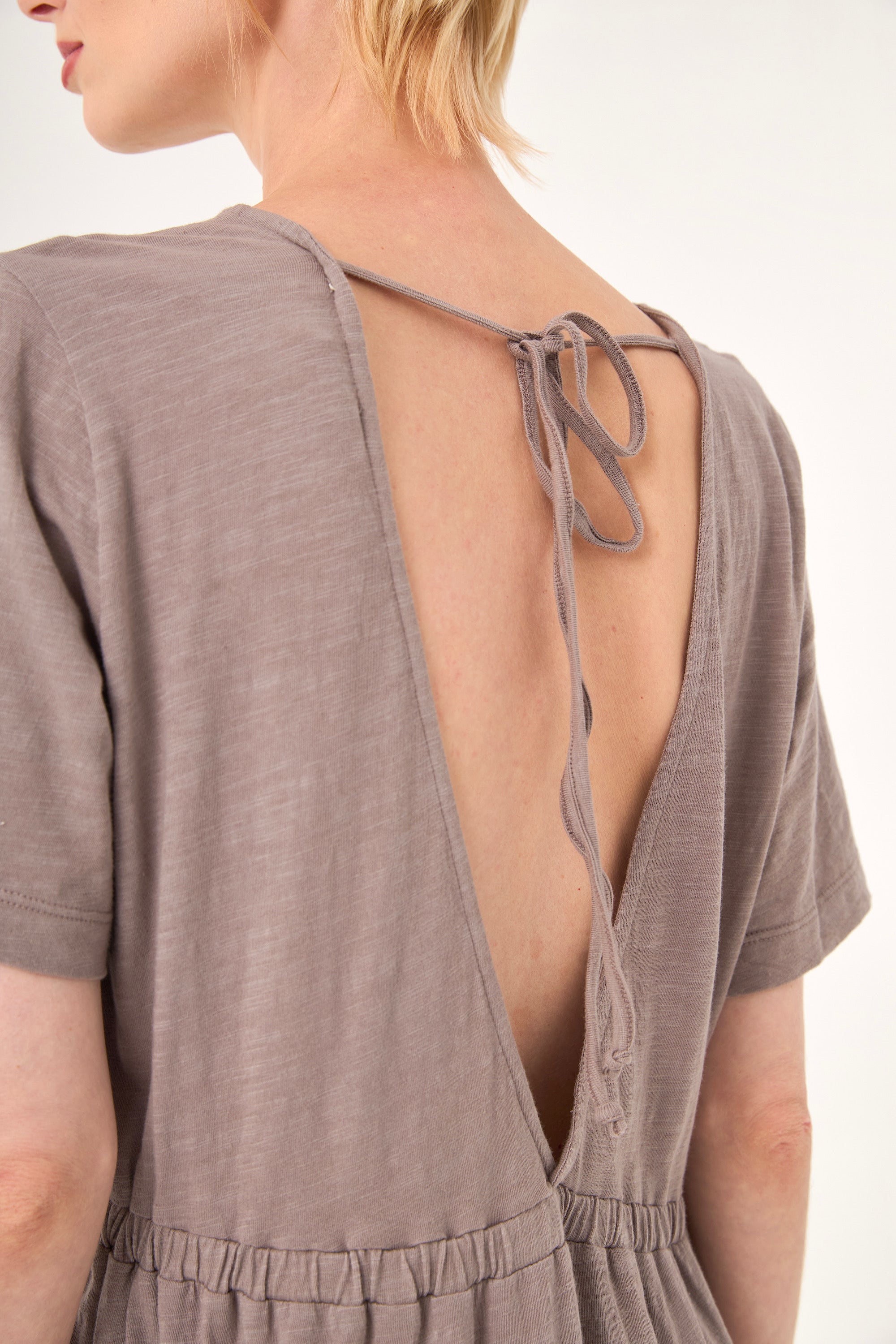Chicosoleil Leona robe longue gris stoneware coton