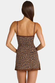Oh Polly Timi 16582 robe mini modal dentelle léopard