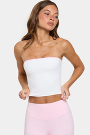 Oh Polly Bo+Tee top bandeau cotton candy rose stretch