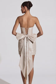 Oh Polly Viviana robe bustier ivoire satin noeud dos