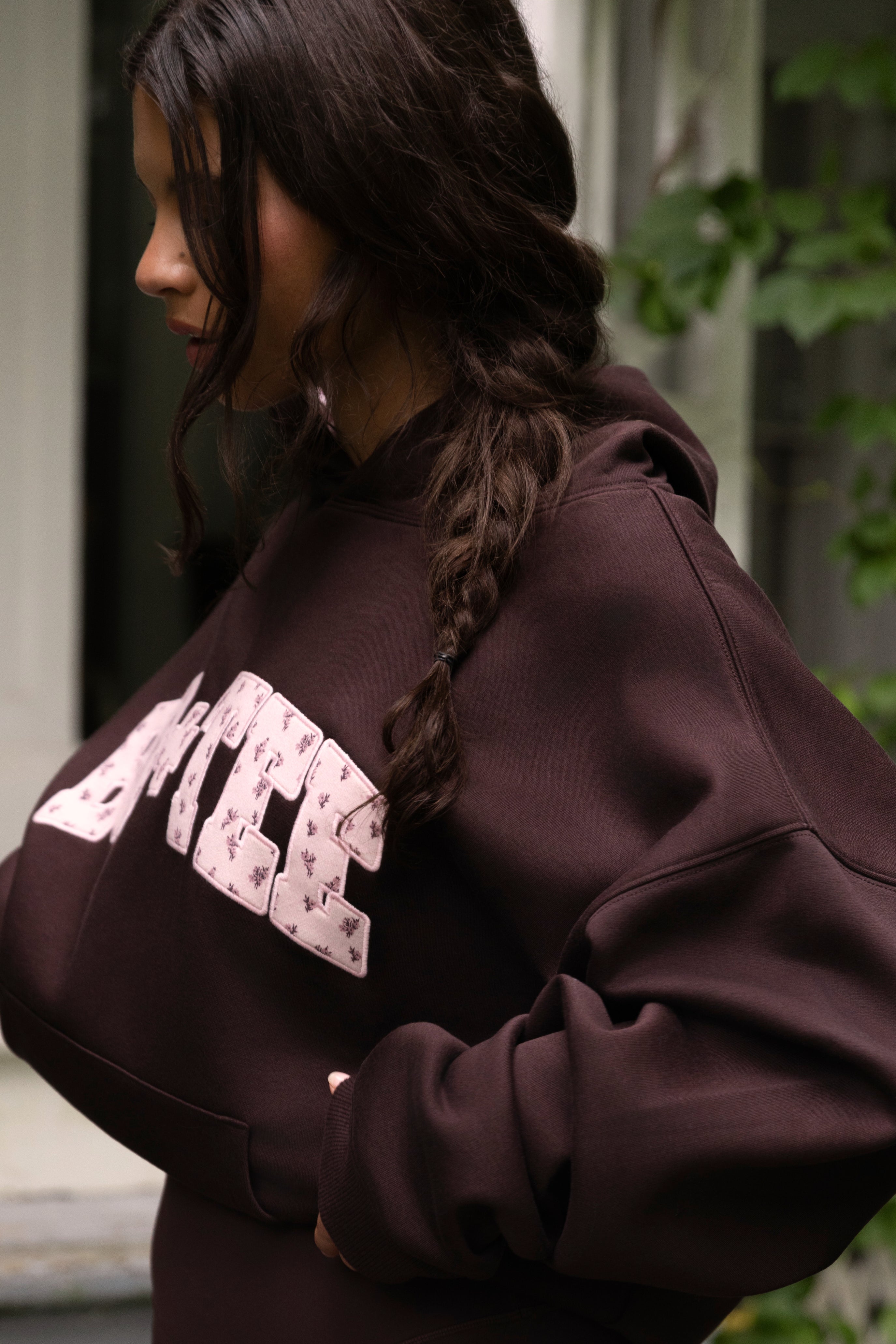Oh Polly Bo+Tee Hoodie sweat oversize espresso