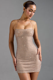 Oh Polly Lasma mini robe amande strass licou