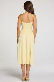 Oh Polly Dresses Livia robe midaxi jaune pastel modal dentelle