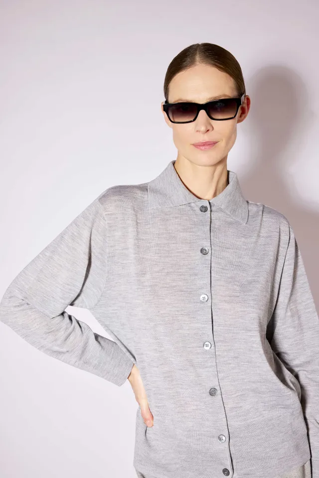 Liviana Conti Dasia cardigan laine gris chiné