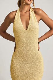 Oh Polly Mirri 14471 robe longue jaune bouclé licou