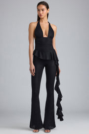Oh Polly Reese 8204 pantalon noir volants métallisé