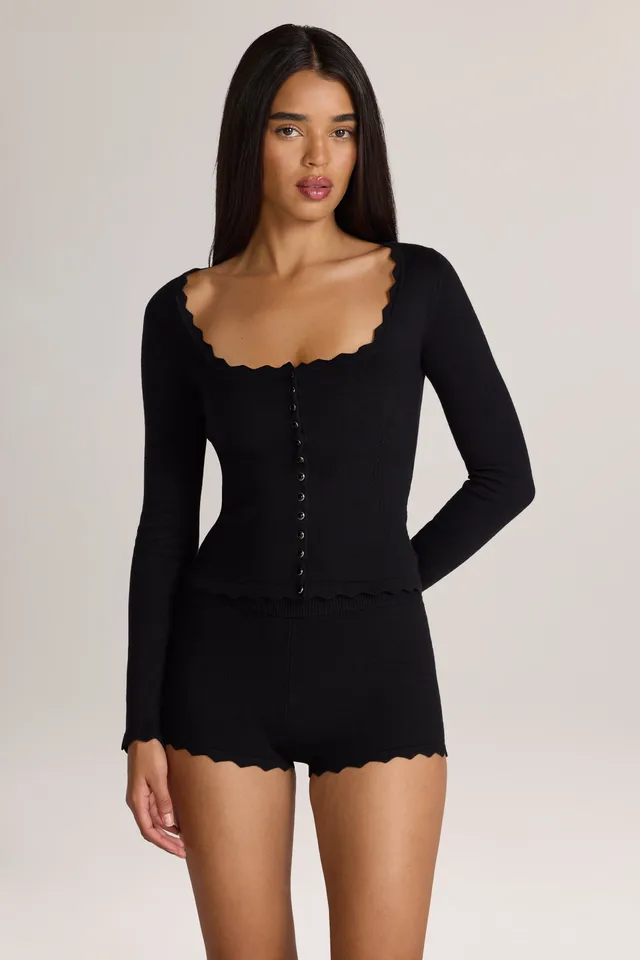 Oh Polly Sassie gilet noir maille fine