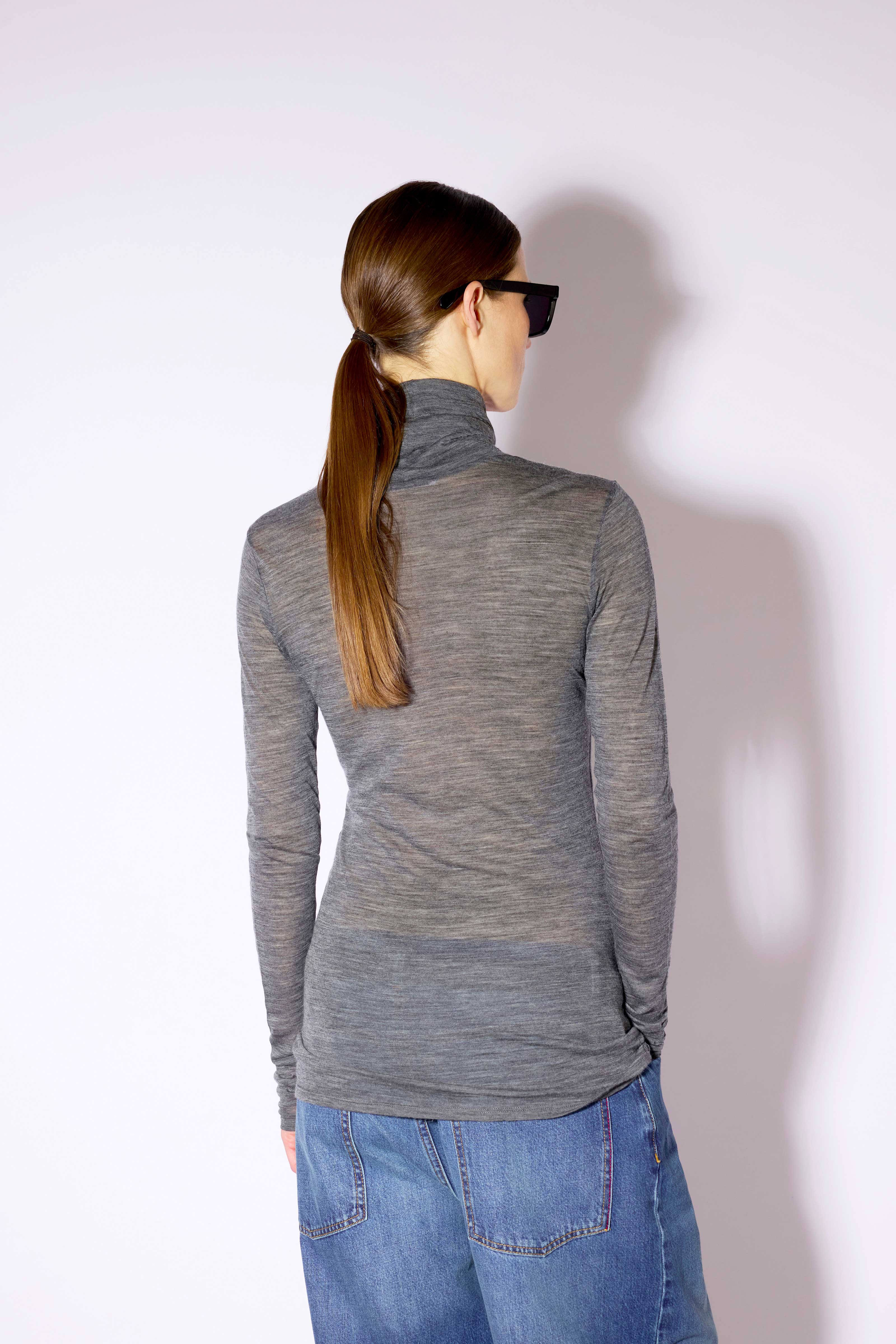 Liviana Conti Ginevra t-shirt gris laine col haut