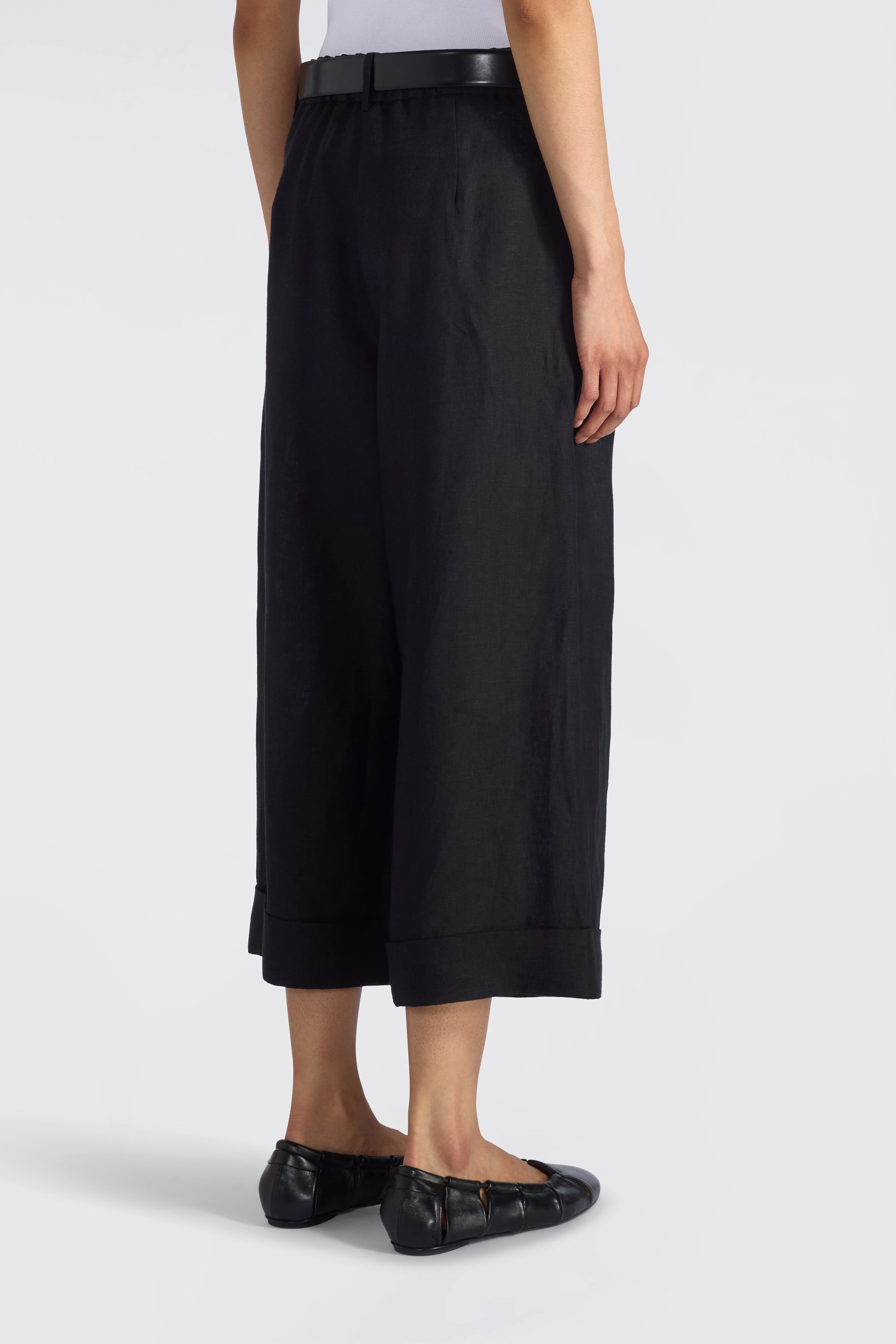 Liviana Conti Zack pantalon crop noir 40 lin-cachemire