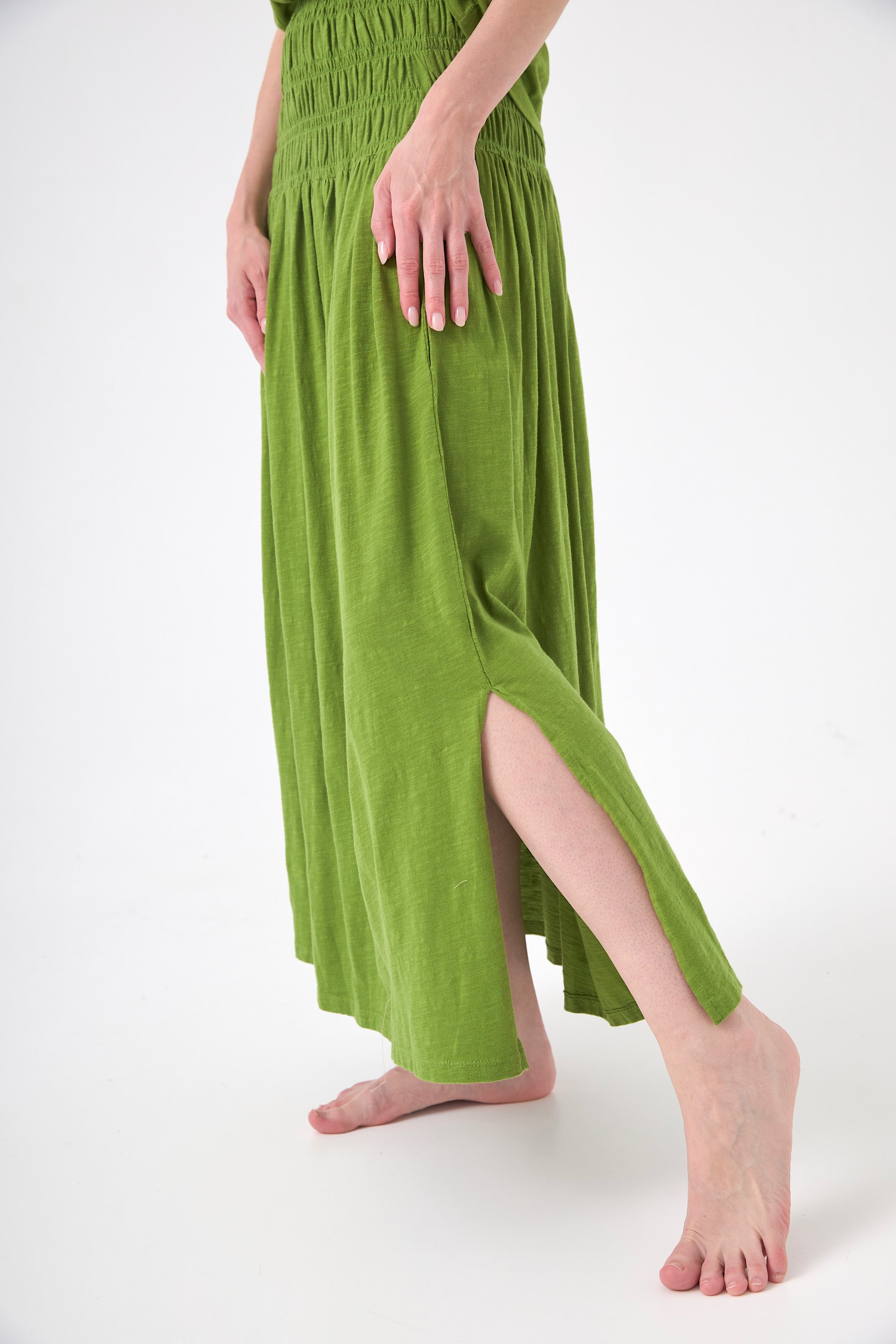 Chicosoleil Wendy jupe longue verte S flanelle coton