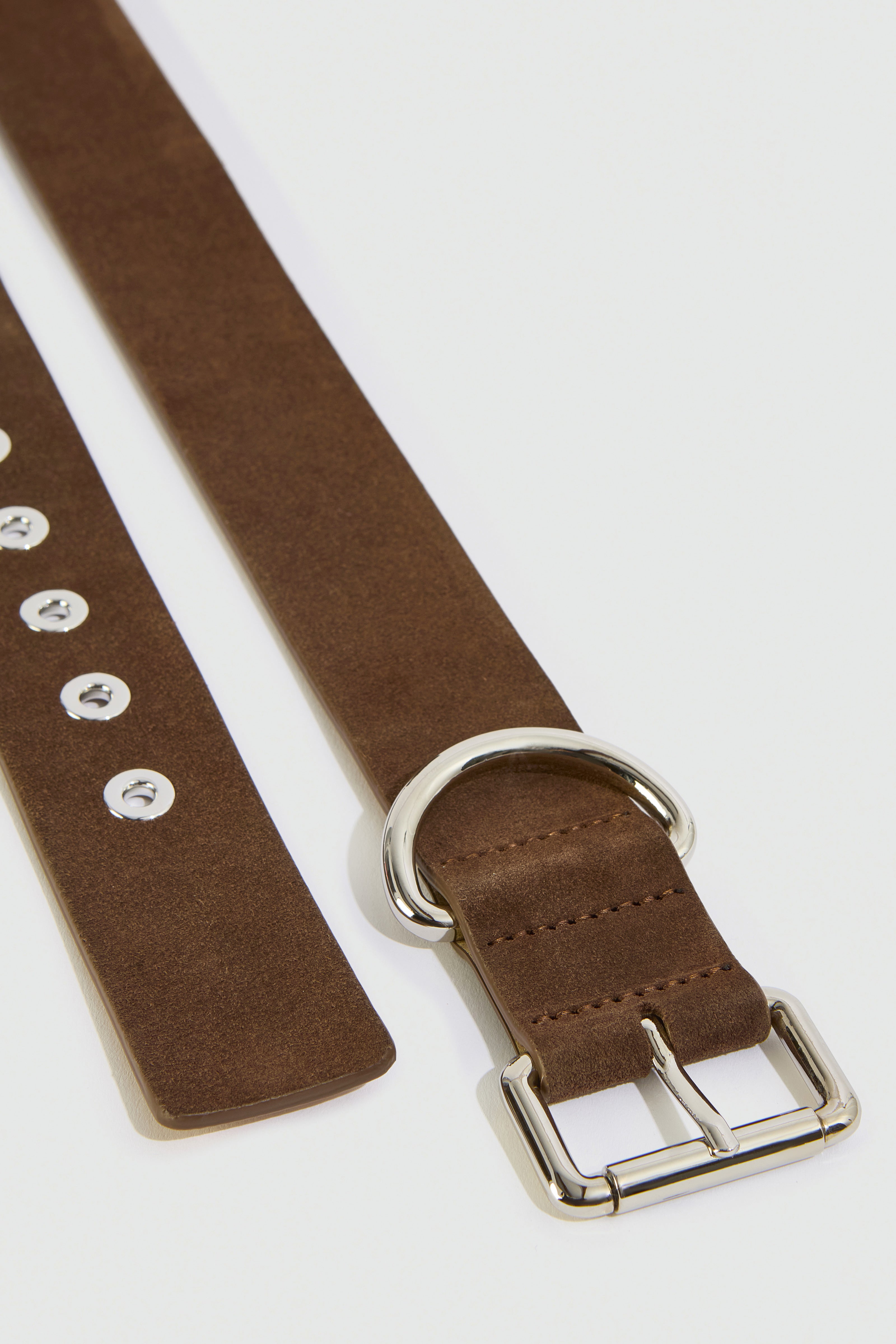 Liviana Conti Dotty ceinture marron daim boucle argent 40 mm